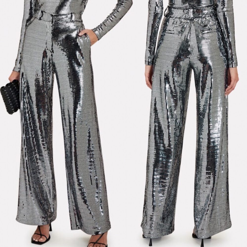 AKNVAS Elin Sequined Wide-Leg Pants